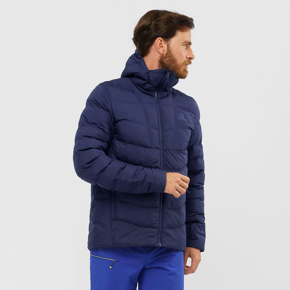 SALOMON SIGHT STORM HOODIE Philippines - Men's Jackets - Navy | 847361-AMB